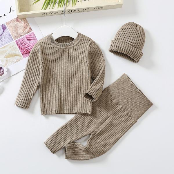2023 Autumn Winter Knitted Sweater Baby Girls Boys Clothes set boy girl chunky