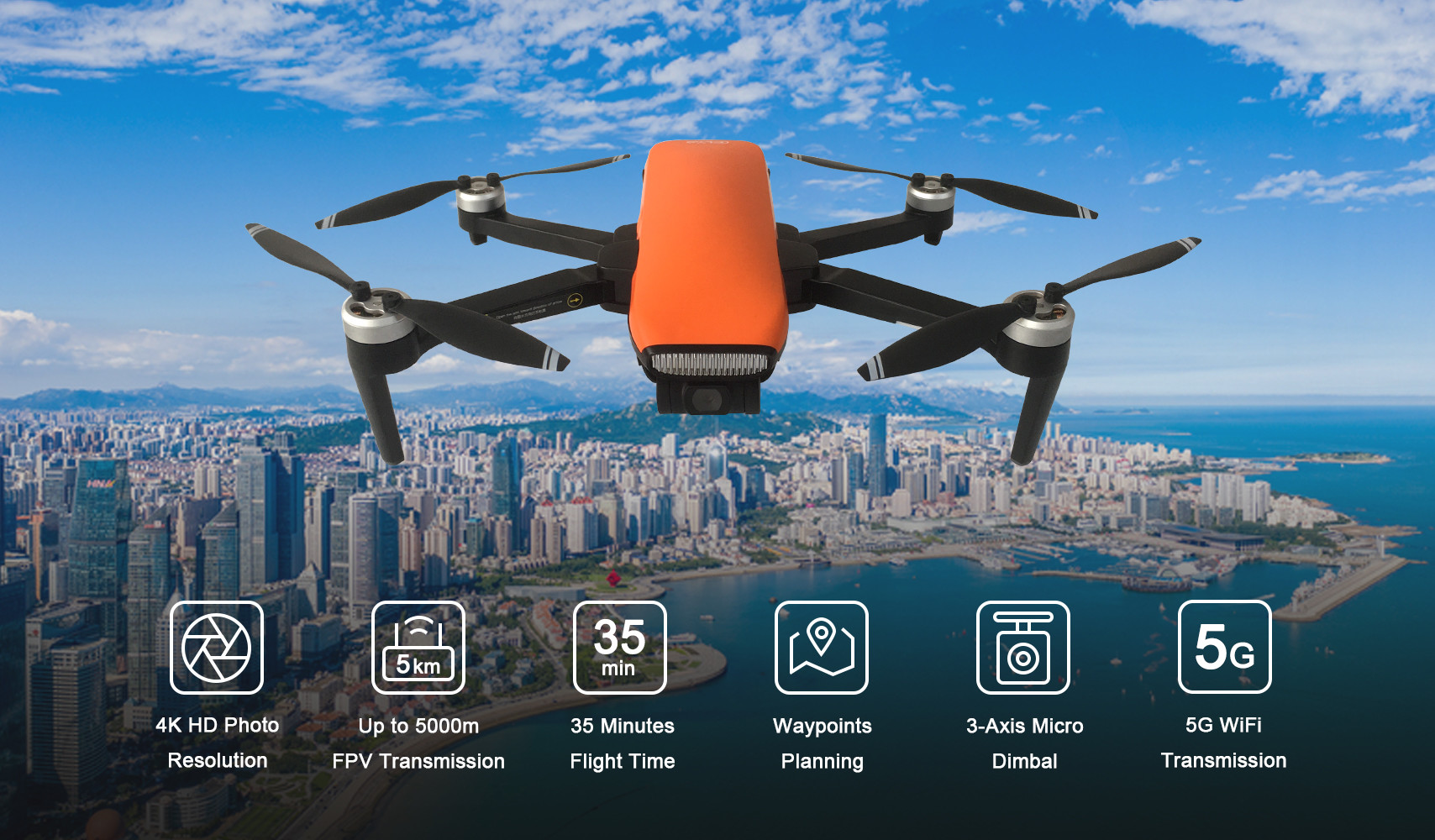 Remote Control Aerial Camera Drone For Aerial Photography SONY CMOS Sensor