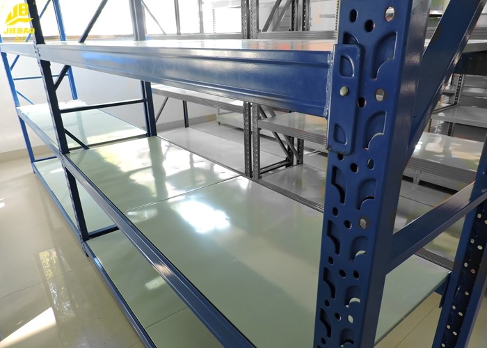 Warehouse Steel Rack L Beams Blue Colour 500KG/Layer Medium Duty Storage Systems