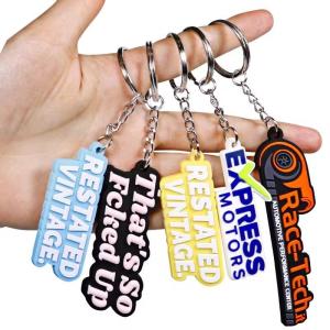 Quality Custom Silicone Rubber Keyring 2D 3D Printing Soft Pvc Keyrings wholesale