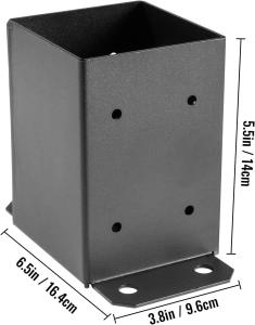 Quality Wood Fence Post Anchor Base Deck Porch Railing Support Trim Coated Steel Post Bracket wholesale