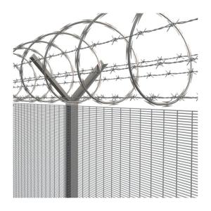 Quality Green Coated Military Security Fence , Low Carbon Steel Prison Wire Fence wholesale