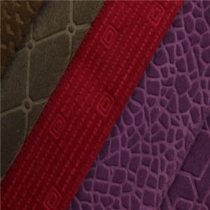 Quality Plain Fashion Embossed Velvet Upholstery Fabric Bonding TC Back wholesale