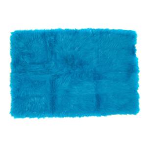 Quality Deep Blue Colour Polyester Area Rugs / Faux Sheepskin Area Rug wholesale
