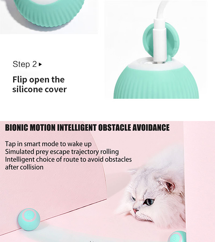 Electric Cat Toy Ball Juguetes para Gatos for Pet Cat Products in Pink and Blue Color