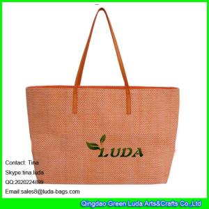 Quality LUDA 2015 style promotional ladies pvc handles paper straw bag wholesale