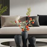 Modern Nordic Home Decor Ceramic Vase Set with Pampas Grass and Natural Dried
