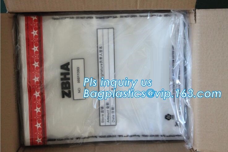 Opaque Tamper Evident Sealing Plastic Bank Money Steb Security Bag / Custom Self Adhesive Plastic Courier Bag, bagease