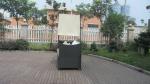 White Roofed Outdoor Rattan Daybed For Balcony / Poolside / Beach