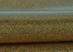 Synthetic Mirror Leather Glitter Fabric Roll / Gold Glitter Fabric 0.4mm