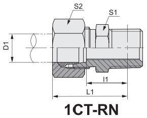1CT/1dt BSPT Male Hydraulic Straight Connector Low/High Pressure Metric Thread Bite Type Tube Fittings Carbon/Stainless Adapter