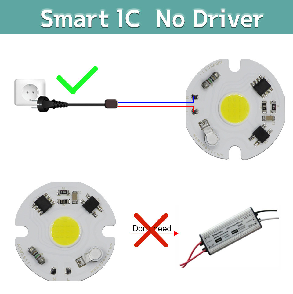 No Flashing Smart LED Module CCT 6000K Energy Saving COB LED Chip