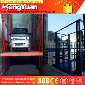 Quality 4-12m lifting height guide rail chain hydraulic goods ladder lifter wholesale