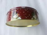 2017 XMAS Round Tin Cookie Containers , Diameter 200mm,Height 80mm ,Gold Color