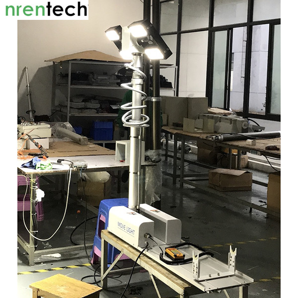 2.8m roof mount pneumatic telescopic mast move light tower-4x120W LED-vehicle mounted light tower