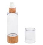 Plastic Luxury Pump Bamboo Lotion Cosmetics Packaging Airless Bottle