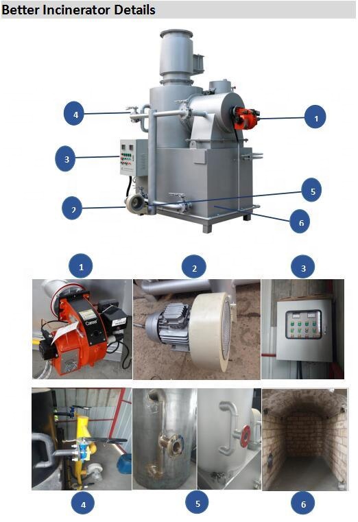 General Garbage Disposal Function 0.37KW Hospital Waste Incinerator with Performance