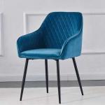 Italy Velvet Upholstered Side Chair Luxury Velvet Fabric Dining Chairs