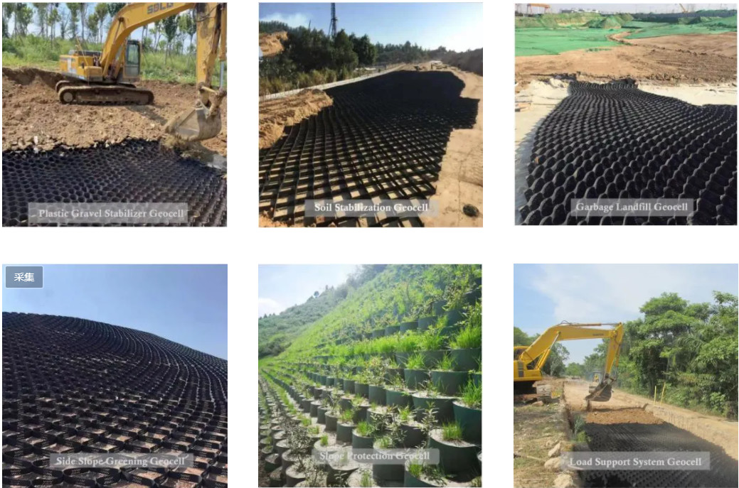 Smooth Plastic HDPE Geocell Gravel Pathway Stabilizer Grid For Road Construction