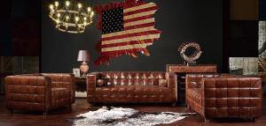 Quality Hotel Furniture Soft Leather Sofa Set Top Grain Real Material Long Service Time wholesale