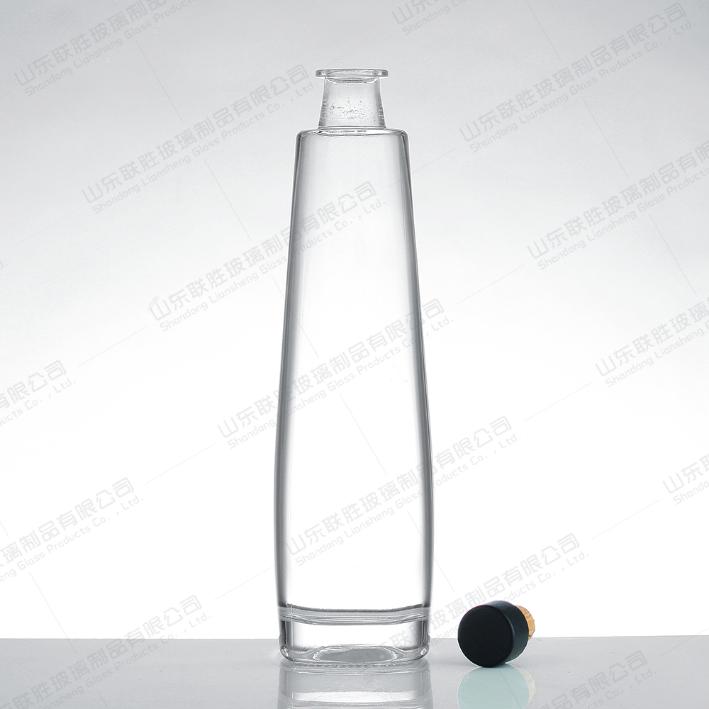 Customized 700ml 750ml Wine Glass Bottle with Glass Collar and Healthy Lead-free Glass