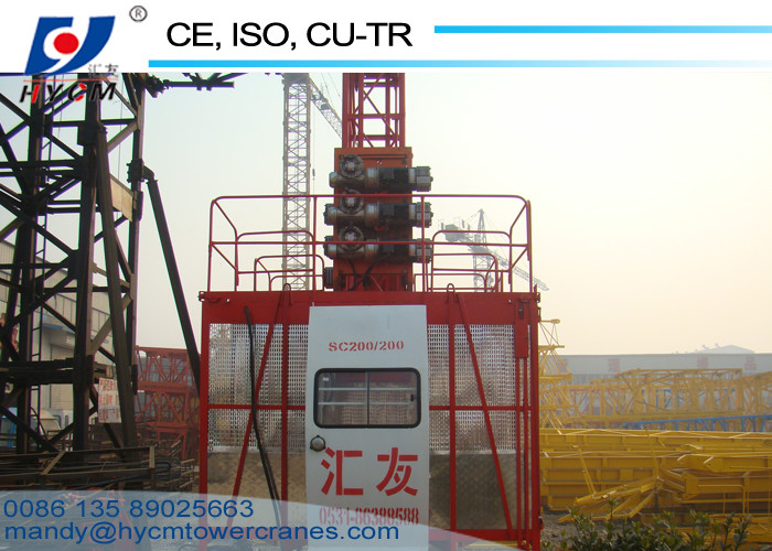 650*650*1508mm Mast 2*2000 kg Double Cages SC200/200 Construction Material Lifting Hoist