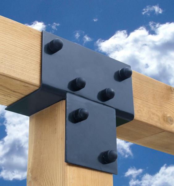 2mm Thickness T Shaped 3 Way 4 Way Pergola Bracket Kits for Woodworking Building