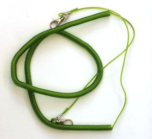 Quality Special drak blue plastic flexible wire tool fishing anti-lost leash with 2 thumb triggers wholesale