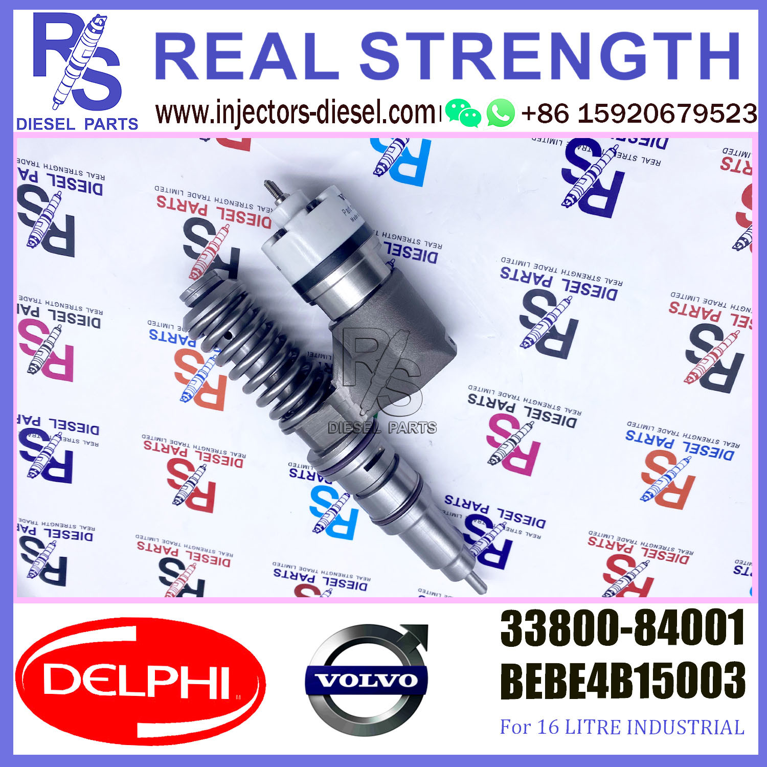 DELPHI injector 33800-84001 BEBE4C15003 Diesel pump Injector V-O-L-V BEBE4C15003 A3 for L ENGINE EURO 2+