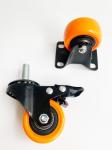 Orange Plastic PVC/PU Furniture Caster Wheel Hole Distance 9*6.2mm/11*8.2mm/12*8