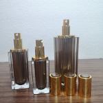 Gold Plating Double Walled PMMA Airless Cosmetic Bottles