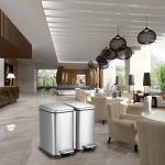Fingerprint Proof 20L Dual Compartment Trash Can