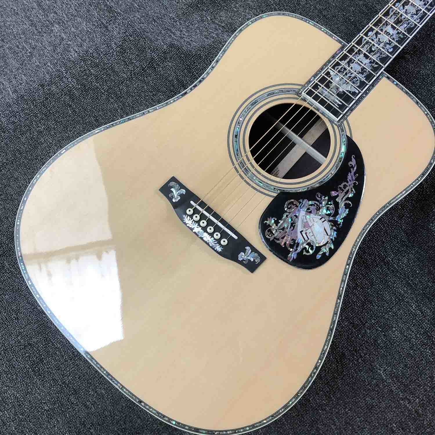 Custom AAAAA Handmade D100AA All Solid Wood Vintage D Dreadnought D100A Acoustic Guitar Deluxe Full Abalone Binding