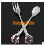 Diamond Shape Stainless Steel Forks And Spoons For Travel And Camping