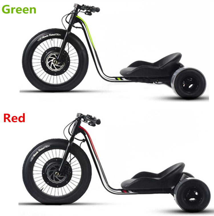 Red Color Fat Tire Electric Drift Trike For Adults With Display And Battery