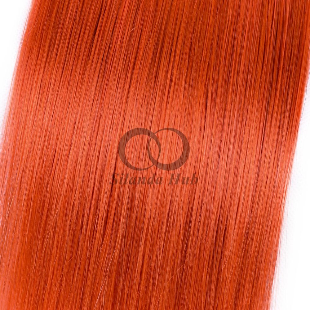 Orange Red Straight Remy Human Hair Bundles Sew In Weave Bundles Brazilian Bundle Deals