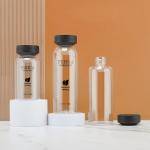 Black Cap 150ml PET Liquid Foundation Bottles With Hot Stamping Frosted Screen