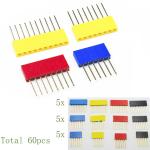 60pcs Colored 2.54mm Single Row Straight Pin Header 11mm Long Pin Socket PCB