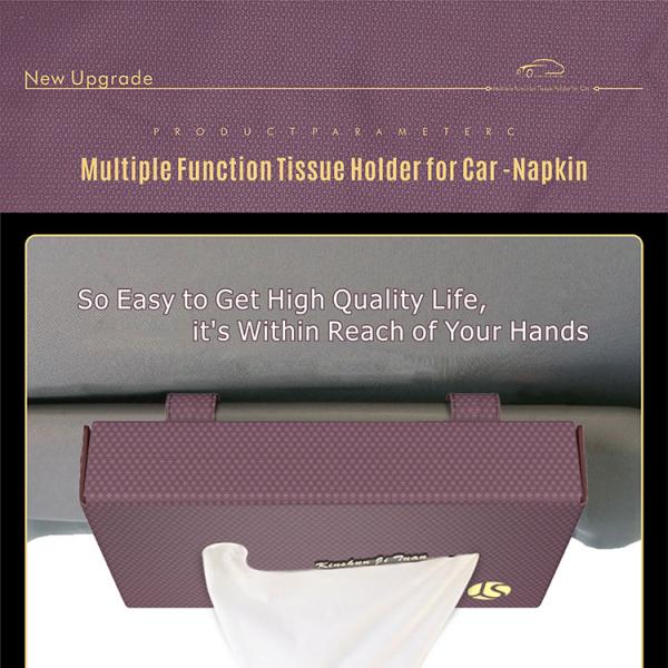 Sun visor tissue holder PU leather tissue holder for napkin storage bag with