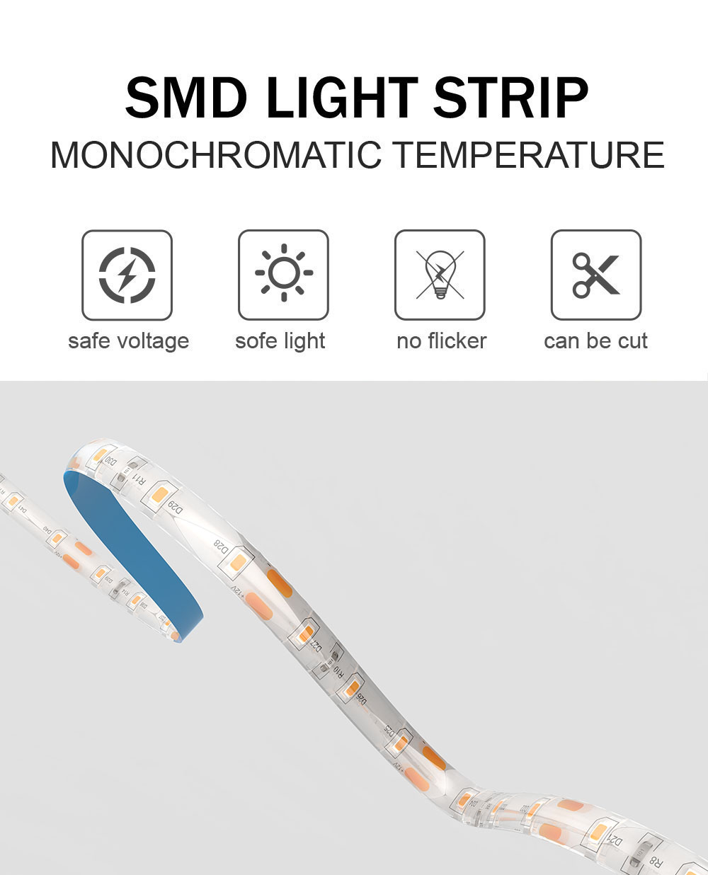 5V 8mm 320LEDs 4000K IP65 1cm One Cut Waterproof Electroplate COB Flexible LED Strip Light