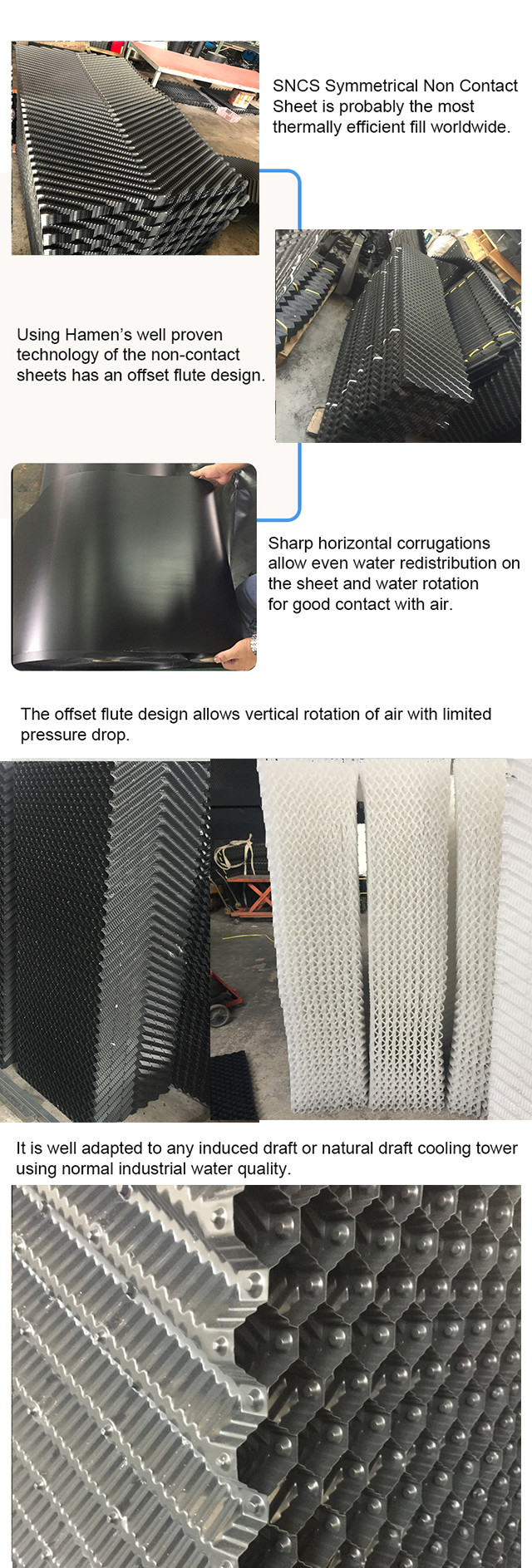 Induced Draft Cooling Tower Fill Pack 610mm Cooling Tower Media Replacement 3