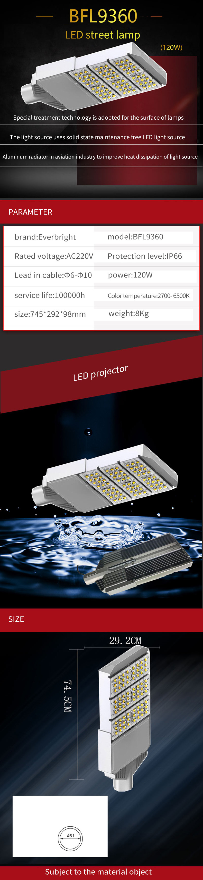 Light Weight 120W 120Lm Waterproof LED Flood Lights For Garage