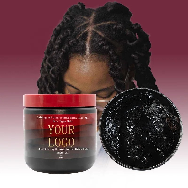 OEM Big Size Extra Hold Loc Twist Conditioning Shining Braid Gel  hair styling wax gel cream safe nonirritant gel hair control