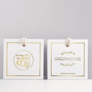 Quality 700gsm SGS Square Hang Tag Garment wing Hot Stamping Concave Florist 400gsm wholesale