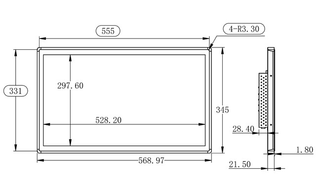 23.8-Inch Embedded Touch Screen for Kiosks, Medical Terminals, Industrial Equipment, and Payment Machines