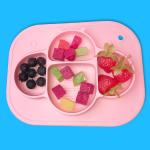 Non Toxic Silicone Baby Tray Bee Shape BPA Free Divided Suction Plate Customized