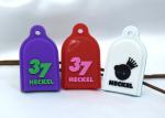 Embossed Matt PVC Rubber Keychain SGS 3D PVC Keychain Purple Red White