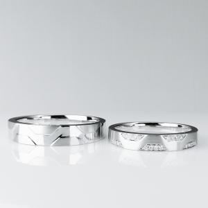 Quality AU750 Purity Geometric Graphic 18K Customised Couple Rings wholesale