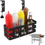 BBQ Grill Caddy with Paper Towel Holder Magnetic Knife Strip Metal Kitchen 28"