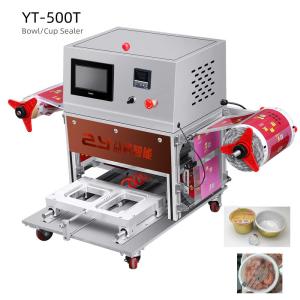 Quality 200 Degrees 1200W Food Tray Heat Sealer Disposable Plastic Tray Packing Machine For Extending Food Shelf Life wholesale